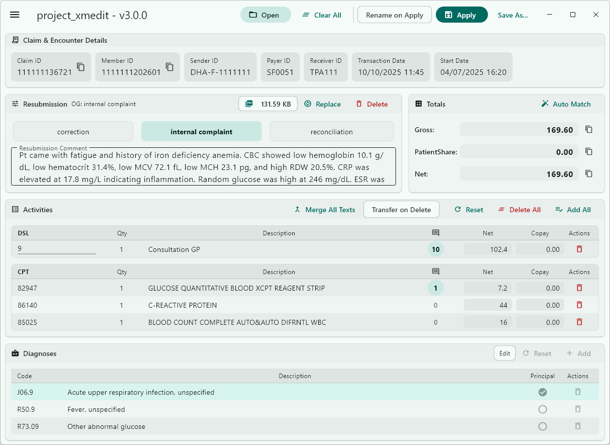 Project XMEdit Screenshot